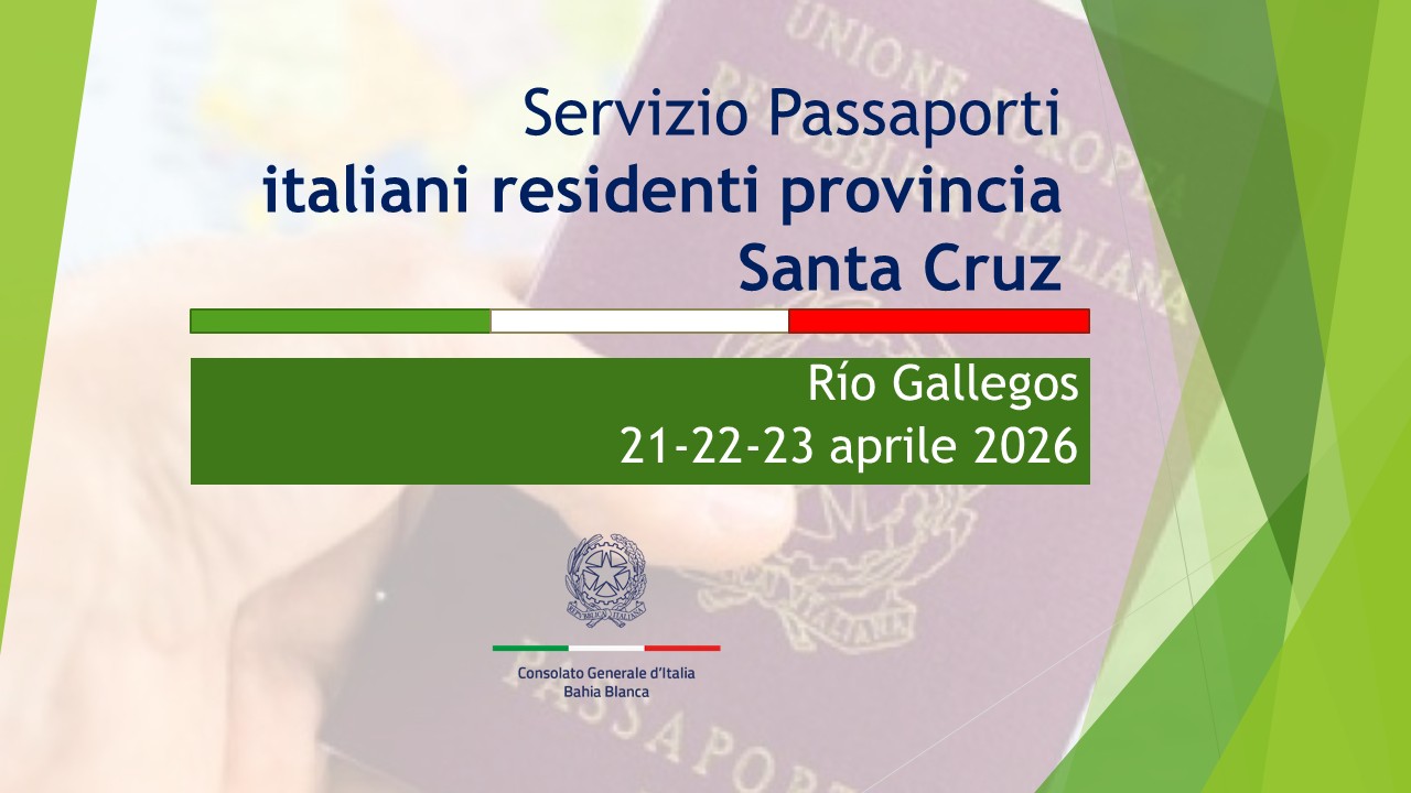 grafica PASSAPORTI RIO GALLEGOS aprile 2026